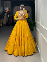 Mustard Color Plain With Gota Patti Rayon Co-Ord Set Lehenga Choli